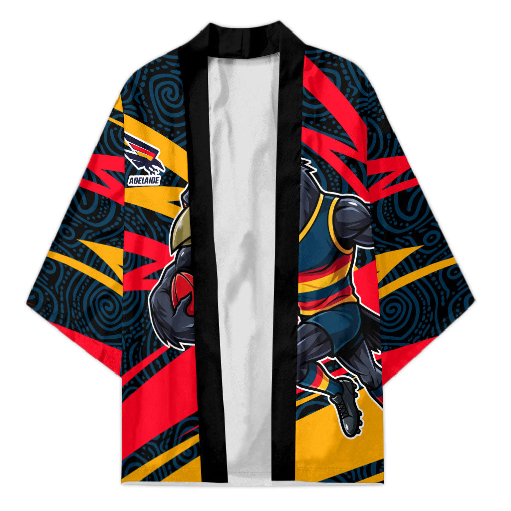 Adelaide Crows Australian Football Kimono Fierce Mascot Spirit With Indigenous Pattern Art