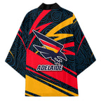 Adelaide Crows Australian Football Kimono Fierce Mascot Spirit With Indigenous Pattern Art