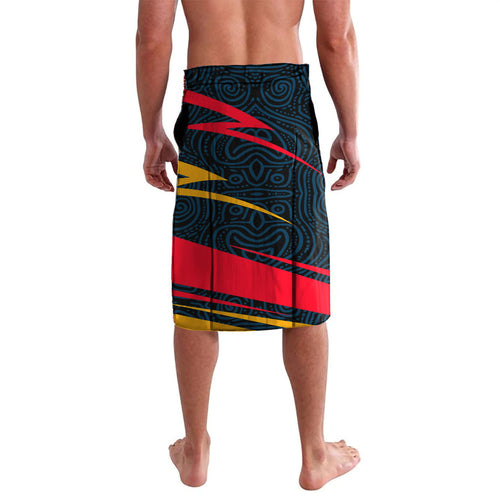 Adelaide Crows Australian Football Lavalava Fierce Mascot Spirit With Indigenous Pattern Art