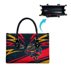 Adelaide Crows Australian Football Leather Bag Fierce Mascot Spirit With Indigenous Pattern Art