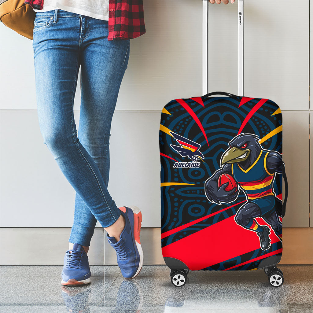 Adelaide Crows Australian Football Luggage Cover Fierce Mascot Spirit With Indigenous Pattern Art