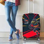Adelaide Crows Australian Football Luggage Cover Fierce Mascot Spirit With Indigenous Pattern Art