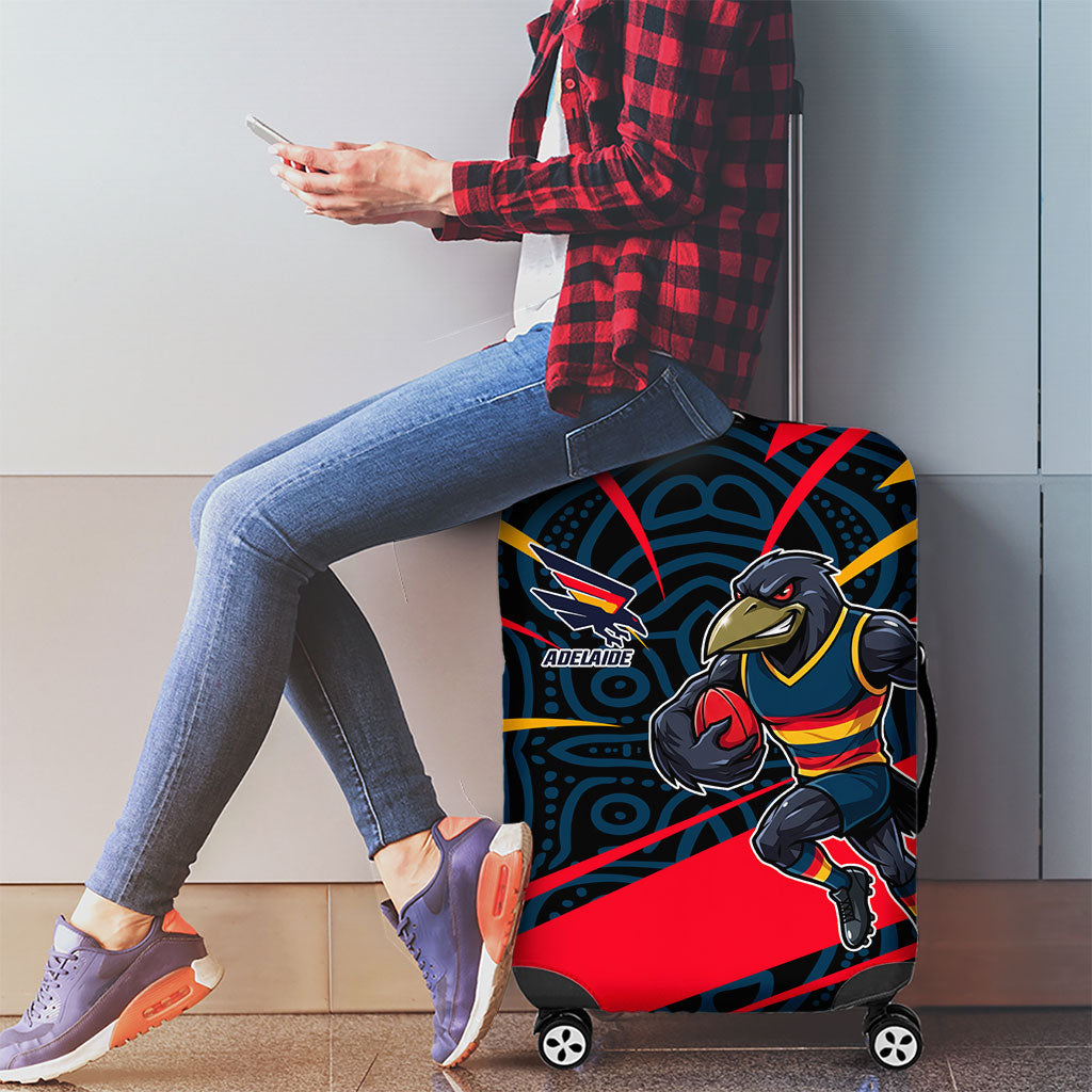 Adelaide Crows Australian Football Luggage Cover Fierce Mascot Spirit With Indigenous Pattern Art