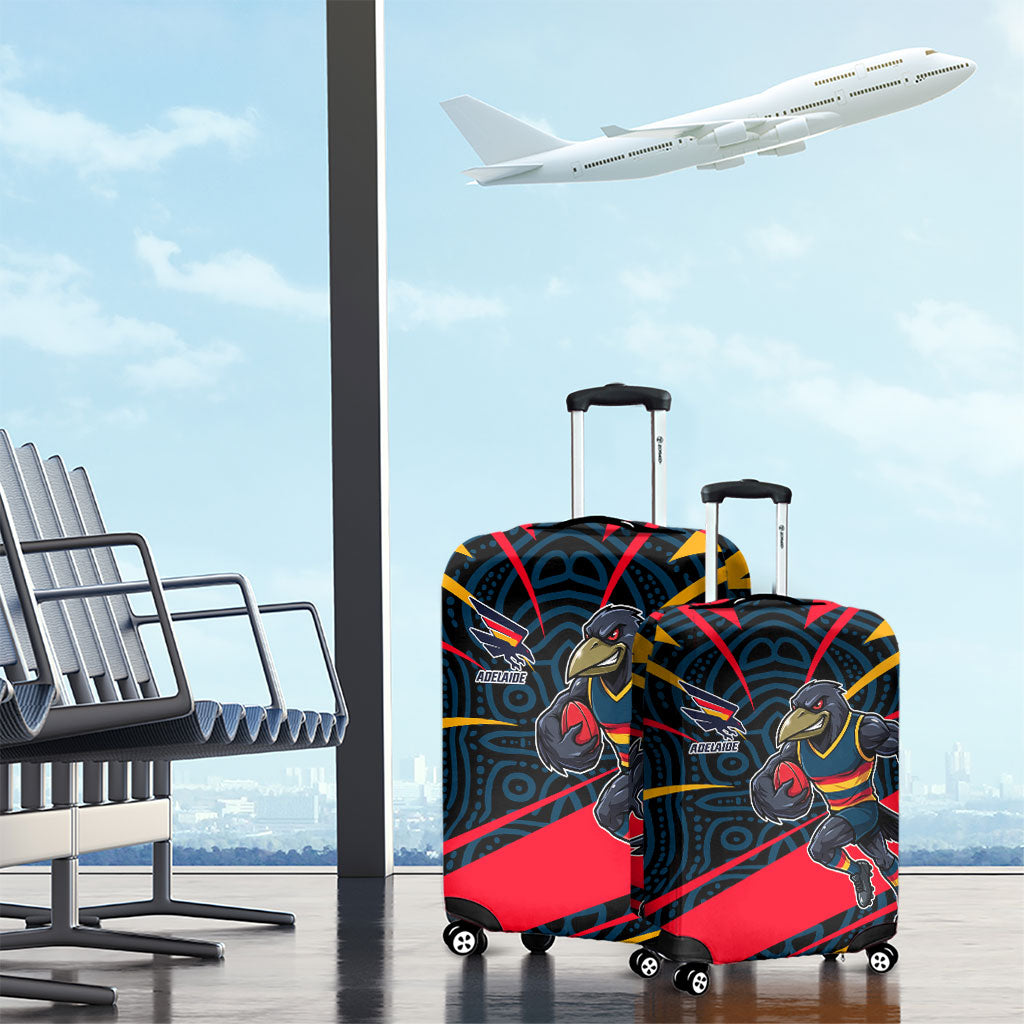 Adelaide Crows Australian Football Luggage Cover Fierce Mascot Spirit With Indigenous Pattern Art