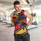 Adelaide Crows Australian Football Men Tank Top Fierce Mascot Spirit With Indigenous Pattern Art
