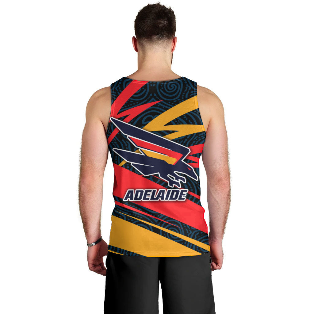 Adelaide Crows Australian Football Men Tank Top Fierce Mascot Spirit With Indigenous Pattern Art