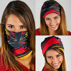Adelaide Crows Australian Football Neck Gaiter Fierce Mascot Spirit With Indigenous Pattern Art