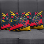 Adelaide Crows Australian Football Pillow Cover Fierce Mascot Spirit With Indigenous Pattern Art