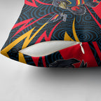 Adelaide Crows Australian Football Pillow Cover Fierce Mascot Spirit With Indigenous Pattern Art