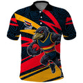 Adelaide Crows Australian Football Polo Shirt Fierce Mascot Spirit With Indigenous Pattern Art