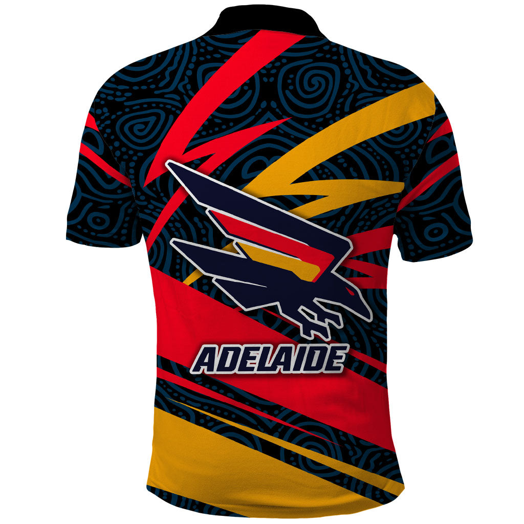 Adelaide Crows Australian Football Polo Shirt Fierce Mascot Spirit With Indigenous Pattern Art
