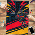 Adelaide Crows Australian Football Puzzle Fierce Mascot Spirit With Indigenous Pattern Art