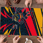 Adelaide Crows Australian Football Puzzle Fierce Mascot Spirit With Indigenous Pattern Art