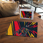 Adelaide Crows Australian Football Puzzle Fierce Mascot Spirit With Indigenous Pattern Art