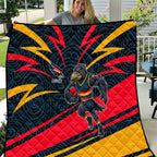 Adelaide Crows Australian Football Quilt Fierce Mascot Spirit With Indigenous Pattern Art