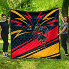 Adelaide Crows Australian Football Quilt Fierce Mascot Spirit With Indigenous Pattern Art