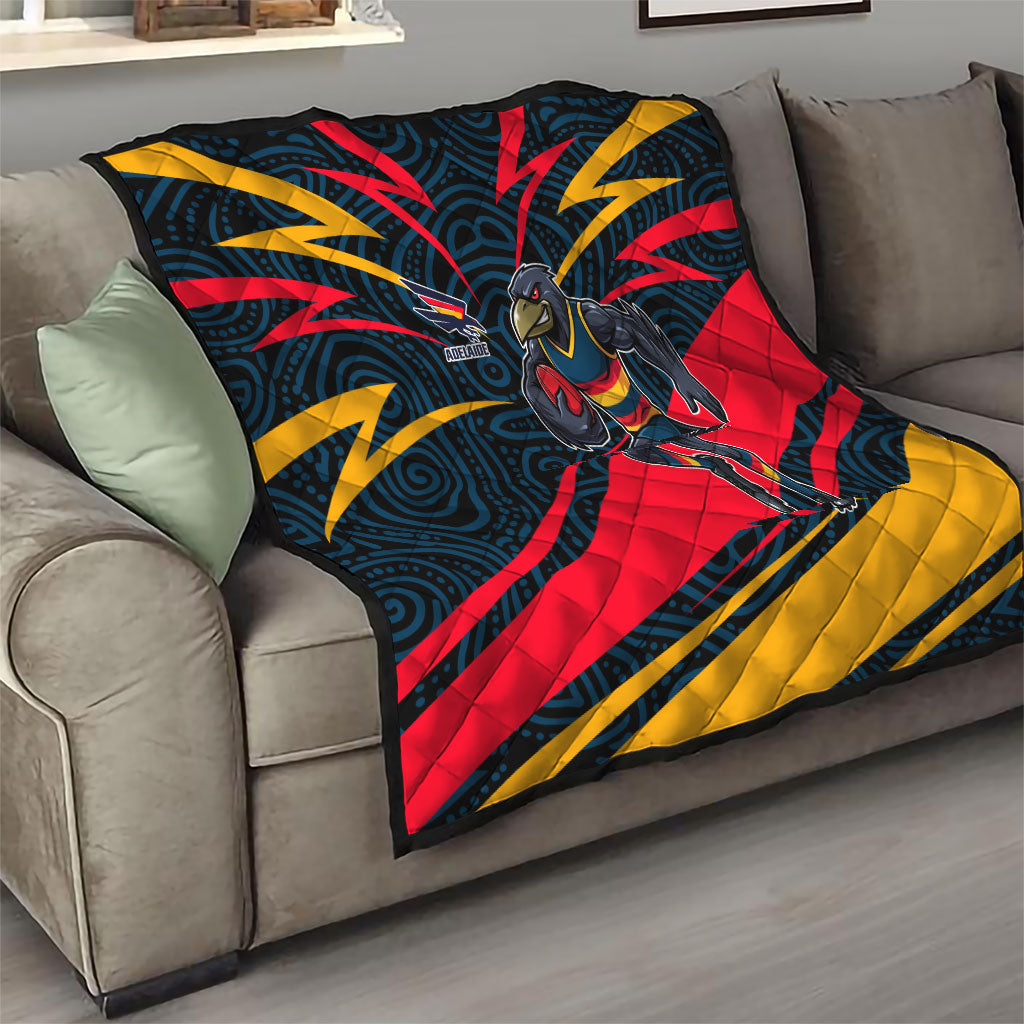 Adelaide Crows Australian Football Quilt Fierce Mascot Spirit With Indigenous Pattern Art
