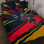 Adelaide Crows Australian Football Quilt Bed Set Fierce Mascot Spirit With Indigenous Pattern Art