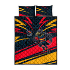 Adelaide Crows Australian Football Quilt Bed Set Fierce Mascot Spirit With Indigenous Pattern Art