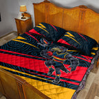 Adelaide Crows Australian Football Quilt Bed Set Fierce Mascot Spirit With Indigenous Pattern Art