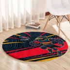 Adelaide Crows Australian Football Round Carpet Fierce Mascot Spirit With Indigenous Pattern Art
