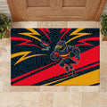 Adelaide Crows Australian Football Rubber Doormat Fierce Mascot Spirit With Indigenous Pattern Art