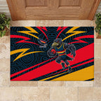Adelaide Crows Australian Football Rubber Doormat Fierce Mascot Spirit With Indigenous Pattern Art
