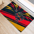 Adelaide Crows Australian Football Rubber Doormat Fierce Mascot Spirit With Indigenous Pattern Art