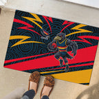Adelaide Crows Australian Football Rubber Doormat Fierce Mascot Spirit With Indigenous Pattern Art