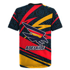 Adelaide Crows Australian Football Rugby Jersey Fierce Mascot Spirit With Indigenous Pattern Art