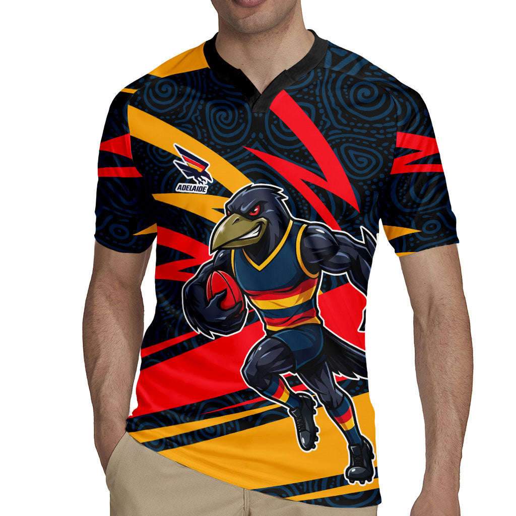 Adelaide Crows Australian Football Rugby Jersey Fierce Mascot Spirit With Indigenous Pattern Art