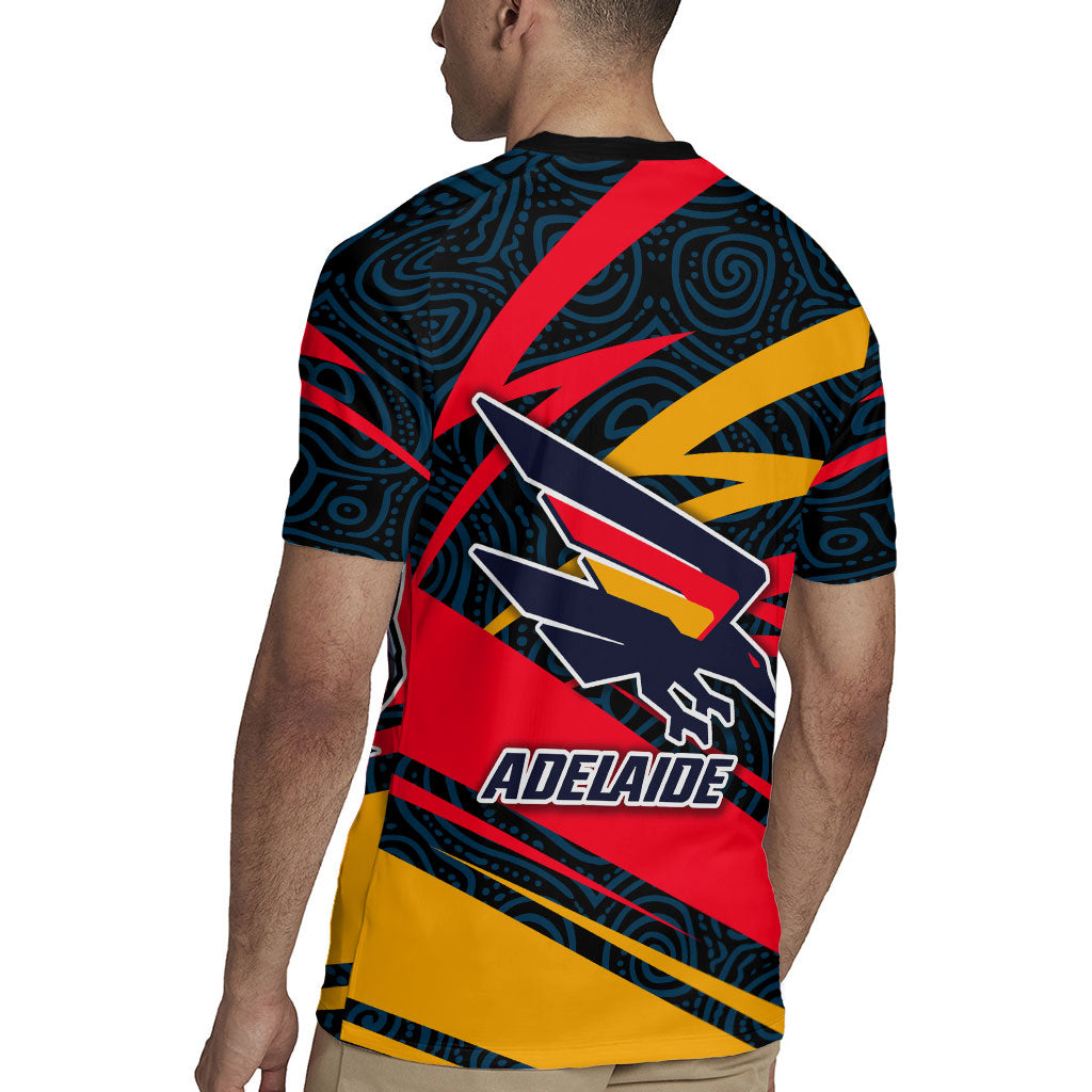 Adelaide Crows Australian Football Rugby Jersey Fierce Mascot Spirit With Indigenous Pattern Art