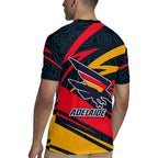 Adelaide Crows Australian Football Rugby Jersey Fierce Mascot Spirit With Indigenous Pattern Art