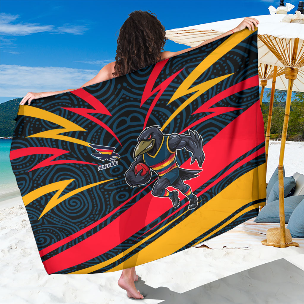 Adelaide Crows Australian Football Sarong Fierce Mascot Spirit With Indigenous Pattern Art