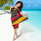 Adelaide Crows Australian Football Sarong Fierce Mascot Spirit With Indigenous Pattern Art