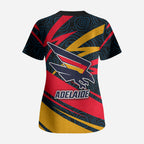Adelaide Crows Australian Football Scrub Top Fierce Mascot Spirit With Indigenous Pattern Art
