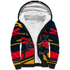 Adelaide Crows Australian Football Sherpa Hoodie Fierce Mascot Spirit With Indigenous Pattern Art