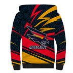 Adelaide Crows Australian Football Sherpa Hoodie Fierce Mascot Spirit With Indigenous Pattern Art