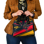 Adelaide Crows Australian Football Shoulder Handbag Fierce Mascot Spirit With Indigenous Pattern Art