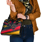 Adelaide Crows Australian Football Shoulder Handbag Fierce Mascot Spirit With Indigenous Pattern Art