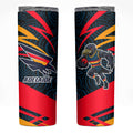 Adelaide Crows Australian Football Skinny Tumbler Fierce Mascot Spirit With Indigenous Pattern Art