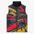 Adelaide Crows Australian Football Sleeveless Puffer Jacket Fierce Mascot Spirit With Indigenous Pattern Art