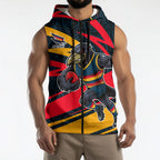 Adelaide Crows Australian Football Sleeveless Zip Hoodie Fierce Mascot Spirit With Indigenous Pattern Art