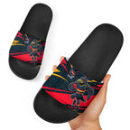 Adelaide Crows Australian Football Slide Sandals Fierce Mascot Spirit With Indigenous Pattern Art