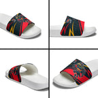 Adelaide Crows Australian Football Slide Sandals Fierce Mascot Spirit With Indigenous Pattern Art