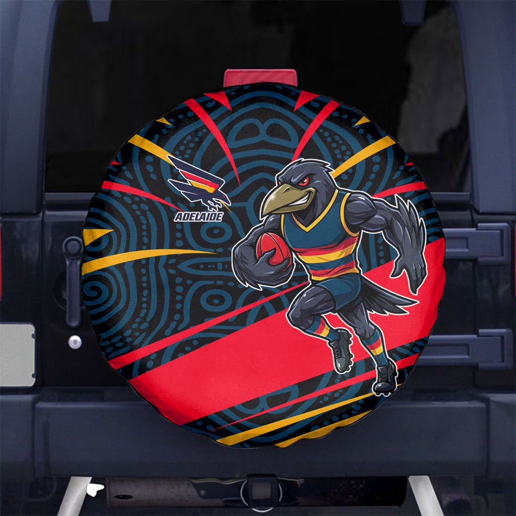 Adelaide Crows Australian Football Spare Tire Cover Fierce Mascot Spirit With Indigenous Pattern Art