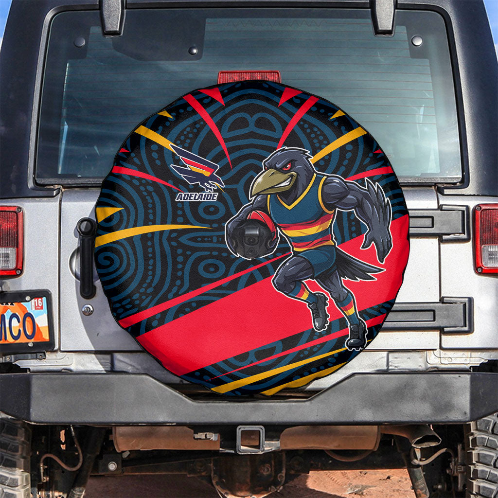 Adelaide Crows Australian Football Spare Tire Cover Fierce Mascot Spirit With Indigenous Pattern Art