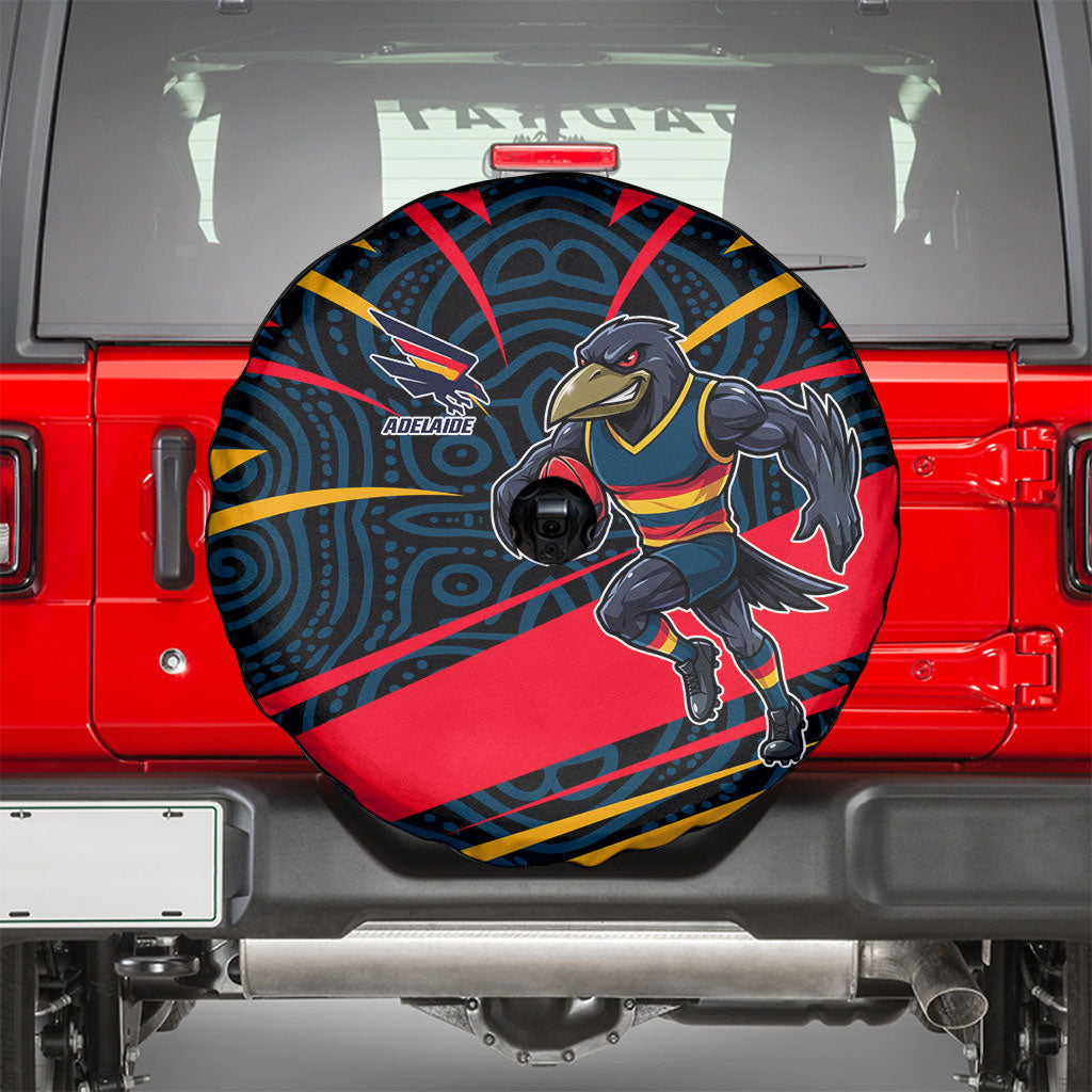 Adelaide Crows Australian Football Spare Tire Cover Fierce Mascot Spirit With Indigenous Pattern Art