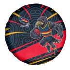 Adelaide Crows Australian Football Spare Tire Cover Fierce Mascot Spirit With Indigenous Pattern Art