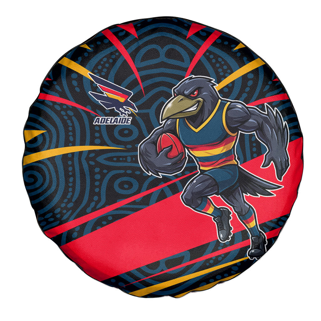 Adelaide Crows Australian Football Spare Tire Cover Fierce Mascot Spirit With Indigenous Pattern Art